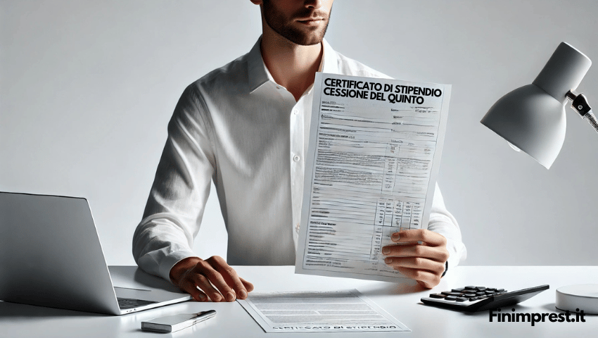 Certificato di stipendio cessione del quinto